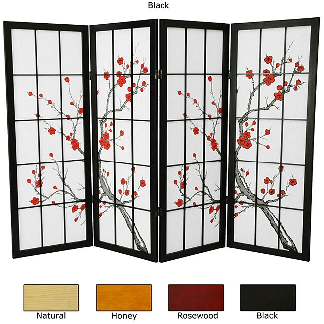Wood And Rice Paper Cherry Blossom Shoji Screen China Rice Paper Cherry Blossom Shoji Screen