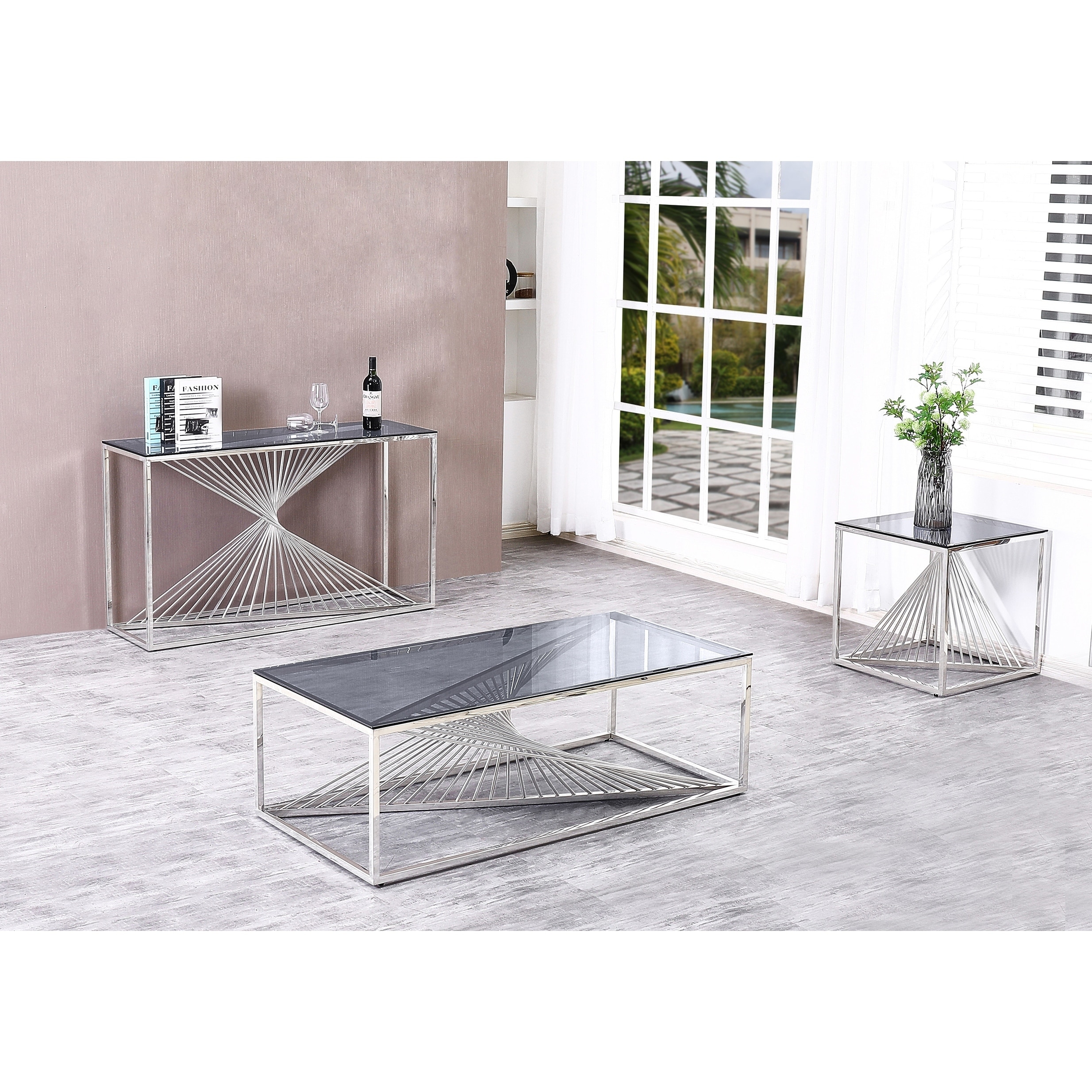 Shop Best Quality Furniture 3 Piece Coffee Table Set With