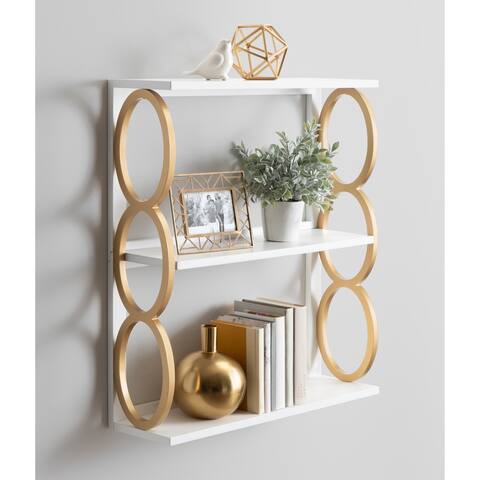 Kate and Laurel Ring Wooden 3-Tier Shelf - 28x8x31