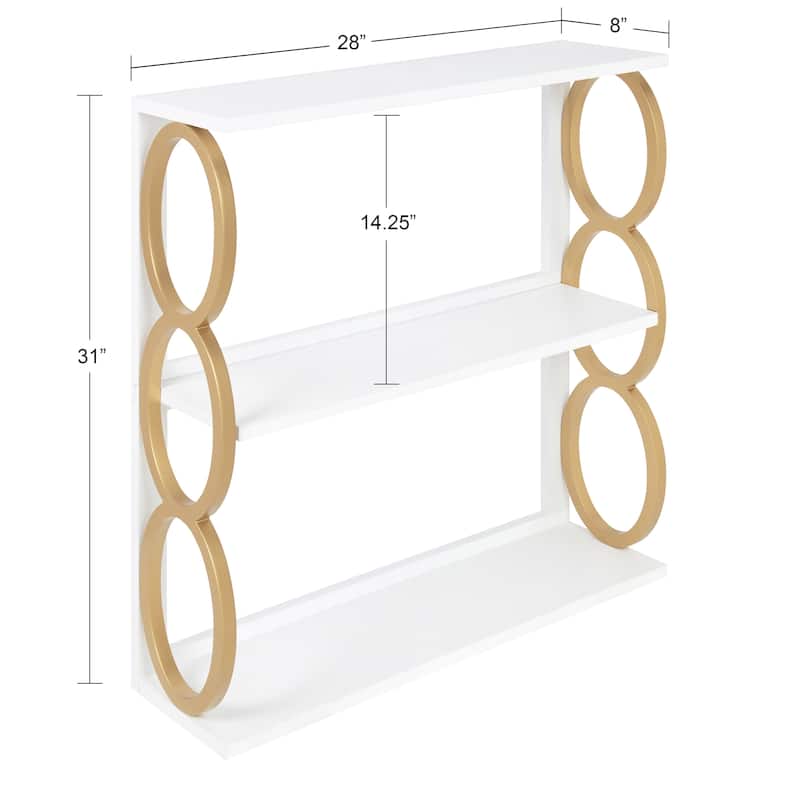 Kate and Laurel Ring Wooden 3-Tier Shelf - 28x8x31