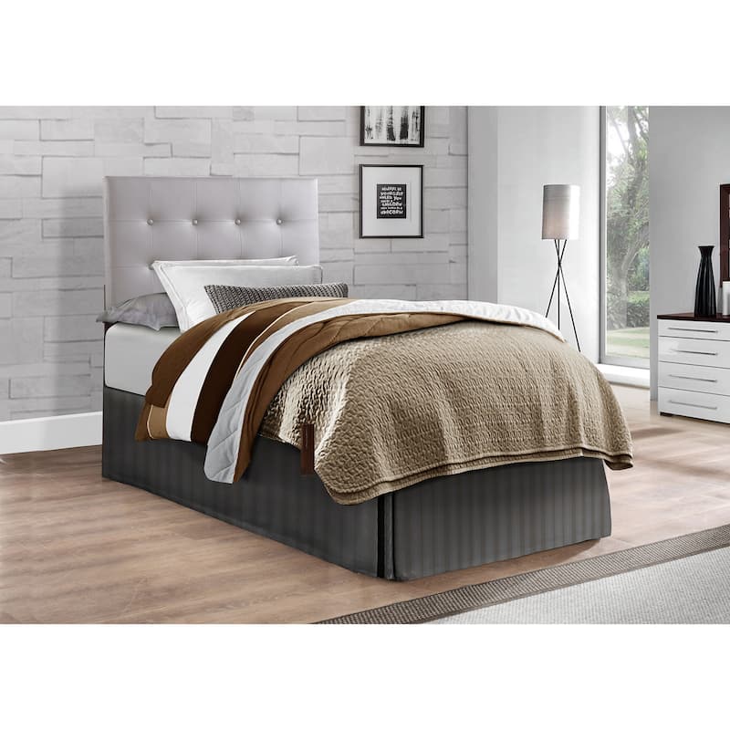 Porch & Den Berridge Tufted Adjustable Height Headboard - Grey - Twin