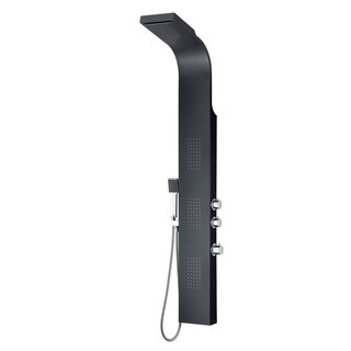 ANZZI Atoll Black 66 in. Shower Panel with Heavy Rain Shower