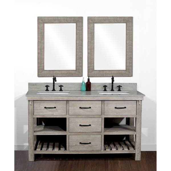 Shop Rustic Style 60 Inch Double Sink Bathroom Vanity With Coastal