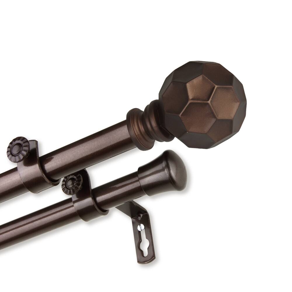 InStyleDesign Finley Adjustable Double Curtain Rod 13/16 inch dia.