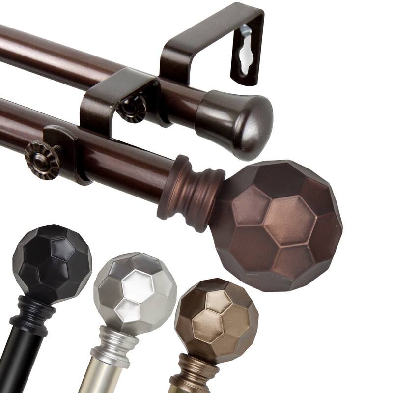 InStyleDesign Finley Adjustable Double Curtain Rod 13/16 inch dia.