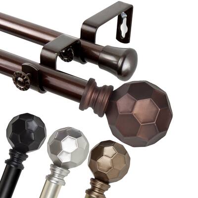 InStyleDesign Finley Adjustable Double Curtain Rod 13/16 inch dia.