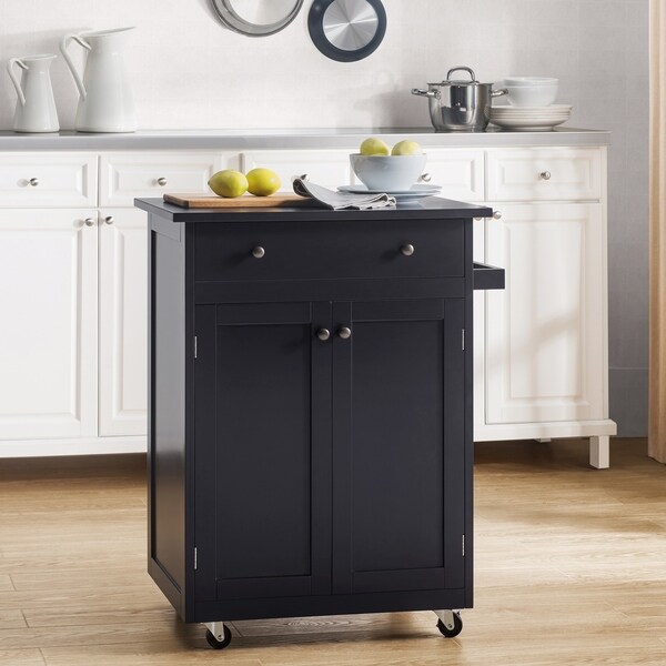 Shop Sunjoy Black Mobile Kitchen Cabinet Overstock 30636581