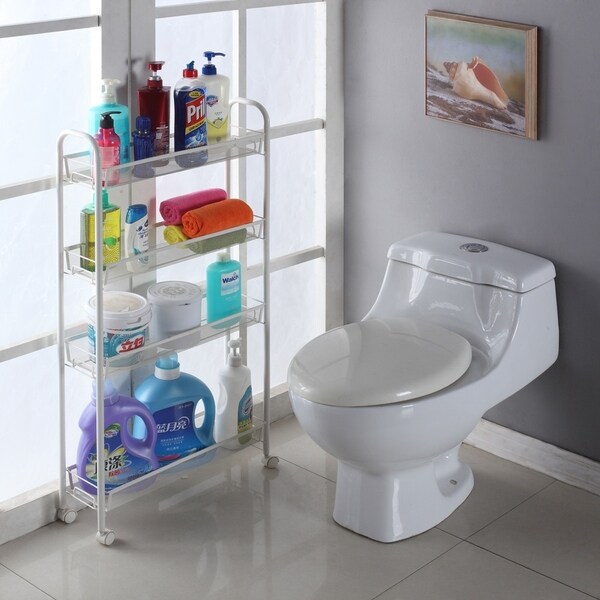 Home Honeycomb Mesh Style Four Layers Removable Kitchen Storage Cart