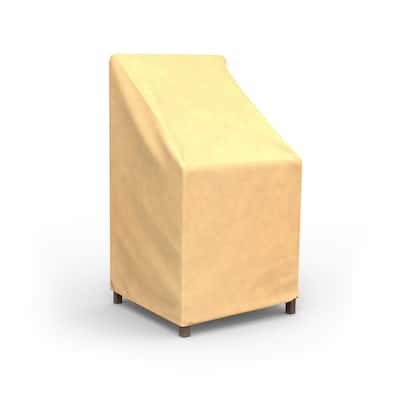 Budge Patio Stack Chairs Cover/Barstool Cover, All-Seasons, Nutmeg - 49"H x 28"W x 27"Deep