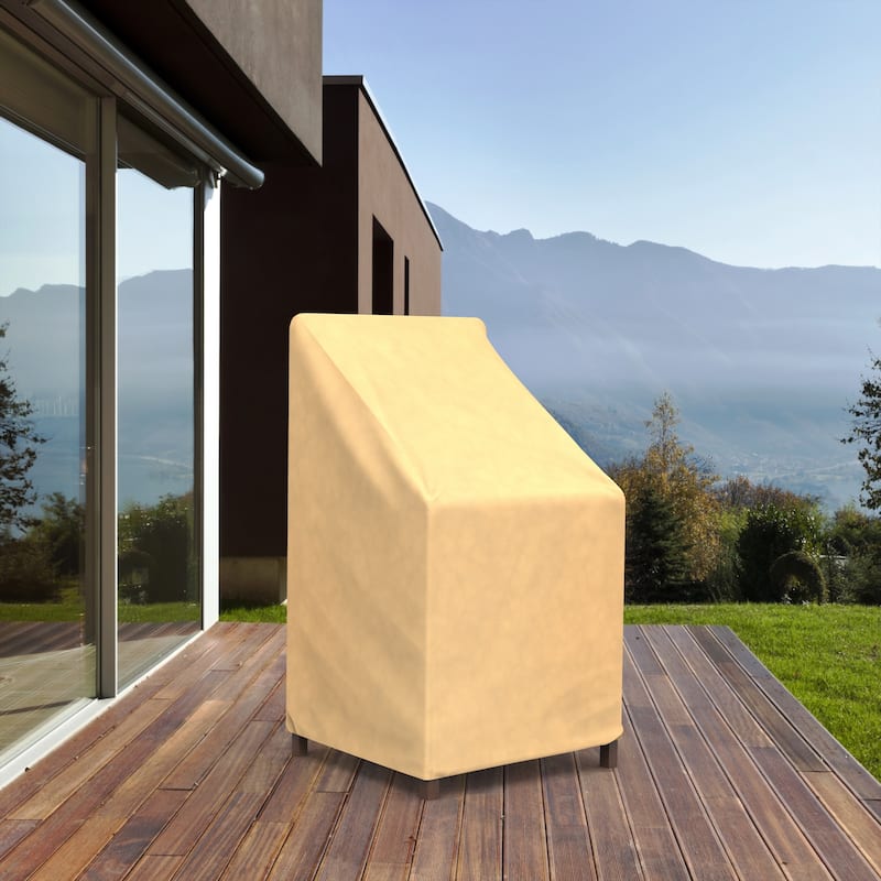 Budge Patio Stack Chairs Cover/Barstool Cover, All-Seasons, Nutmeg - 49"H x 28"W x 27"Deep