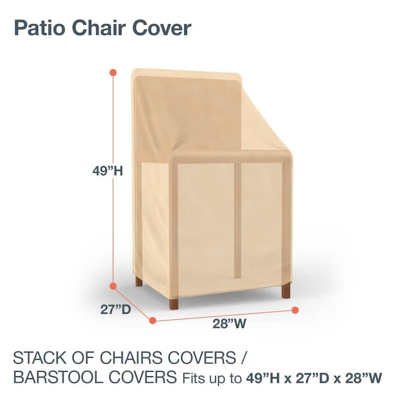 Budge Patio Stack Chairs Cover/Barstool Cover, All-Seasons, Nutmeg - 49"H x 28"W x 27"Deep