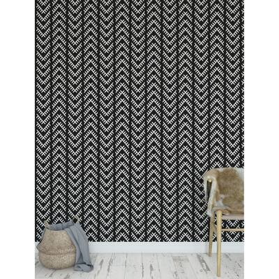 STITCHED ARROWS BW Peel and Stick Wallpaper By Kavka Designs
