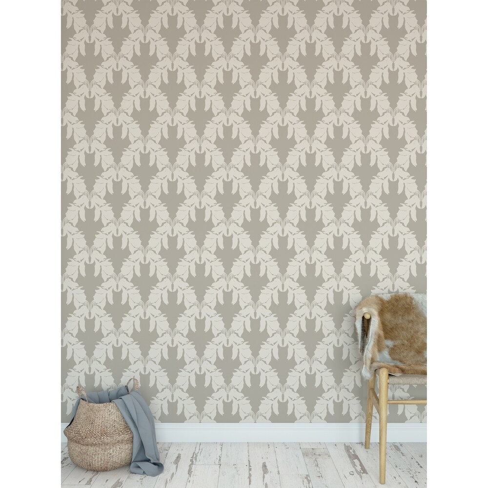 Kavka Designs OGEE BEIGE Peel and Stick Wallpaper By Hope Bainbridge (24 inch x 120 inch - Brown)