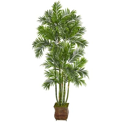 70" Areca Palm Artificial Tree in Metal Planter