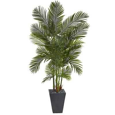 70" Areca Palm Artificial Tree in Slate Planter