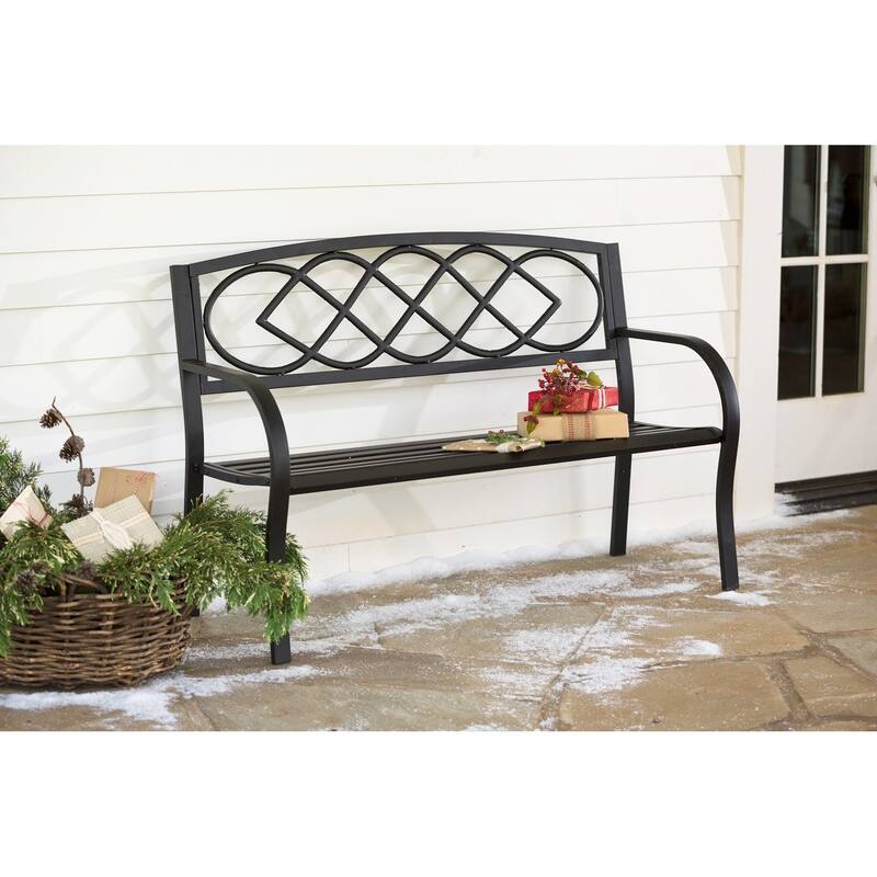 50 in. Celtic Knot Metal Outdoor Garden Bench