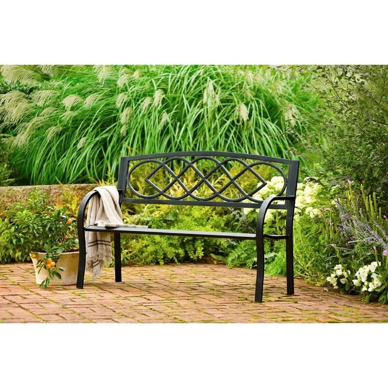 50 in. Celtic Knot Metal Outdoor Garden Bench