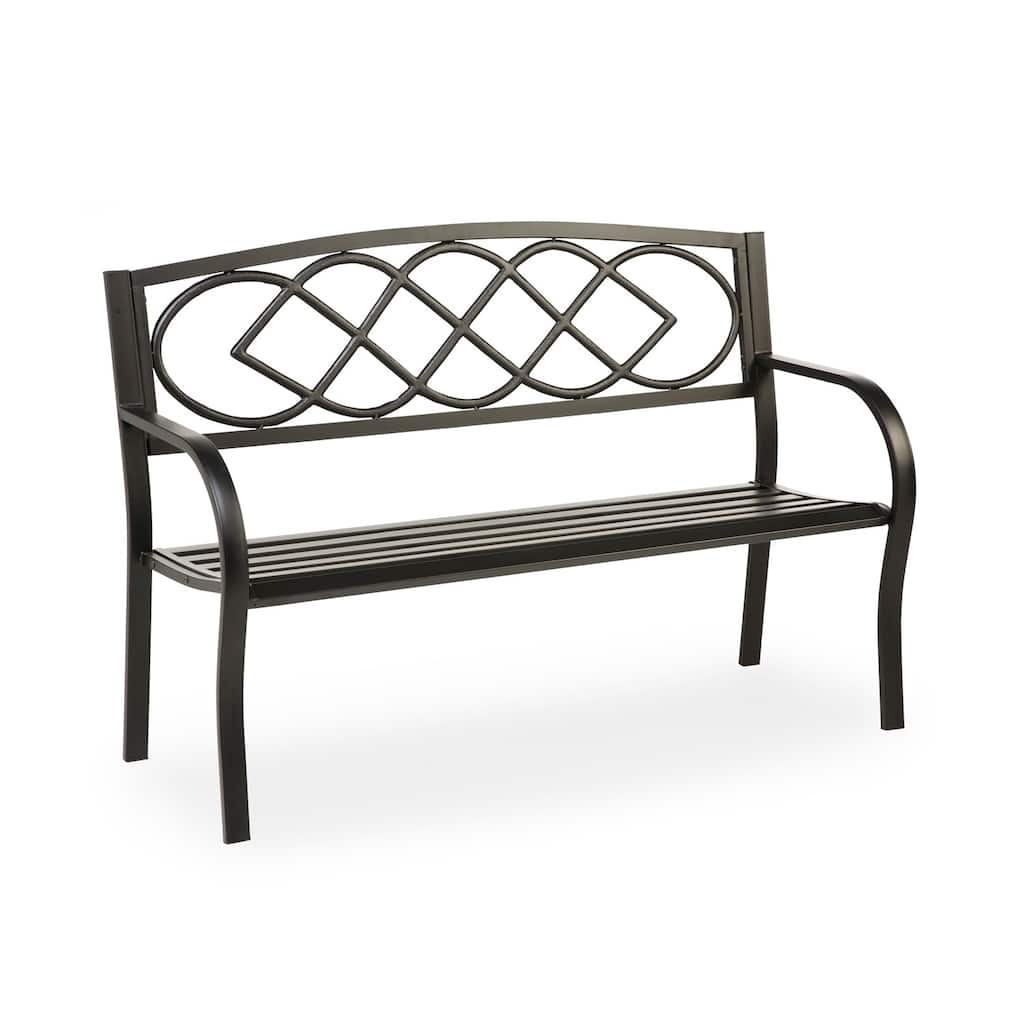 50 in. Celtic Knot Metal Outdoor Garden Bench