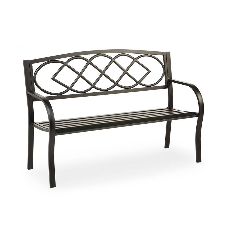 50 in. Celtic Knot Metal Outdoor Garden Bench
