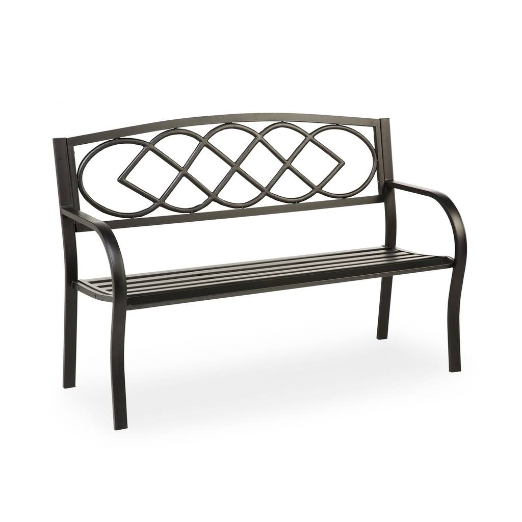 50 in. Celtic Knot Metal Outdoor Garden Bench