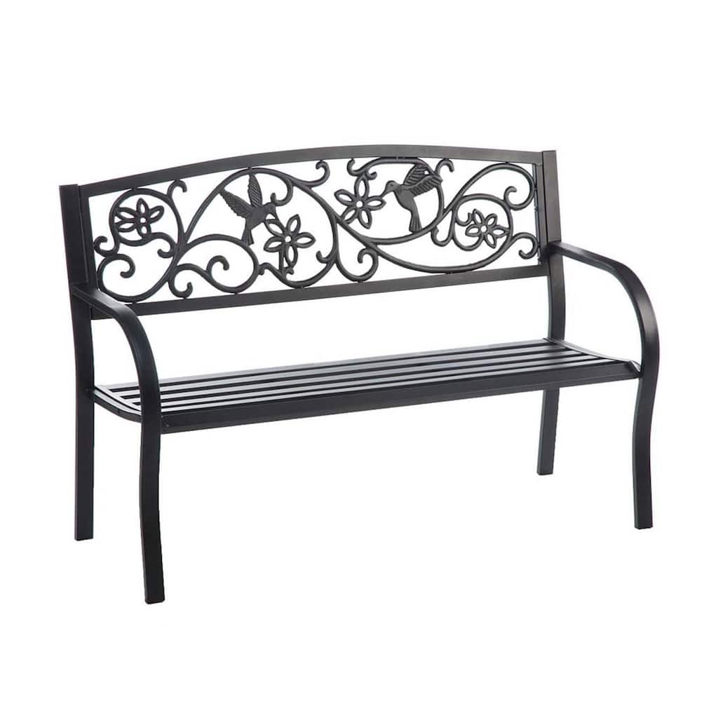 50 in. Hummingbird Metal Outdoor Garden Bench