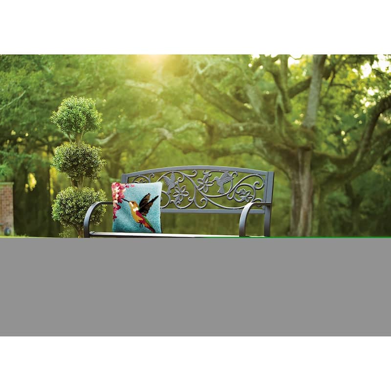 50 in. Hummingbird Metal Outdoor Garden Bench