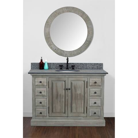 Rustic Style 48-inch Single Sink Bathroom Vanity with Granite Top