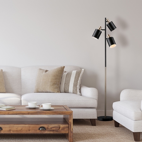 black track tree floor lamp