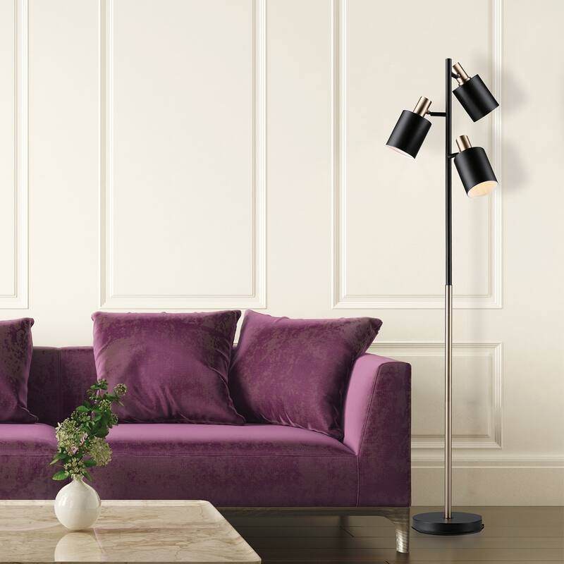 Porch & Den Minnie Matte Black 3-light Track Tree Lamp