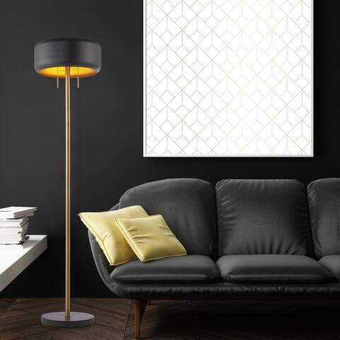 Novogratz x Globe 58.5" 2-Light Metallic Dark Gray Floor Lamp