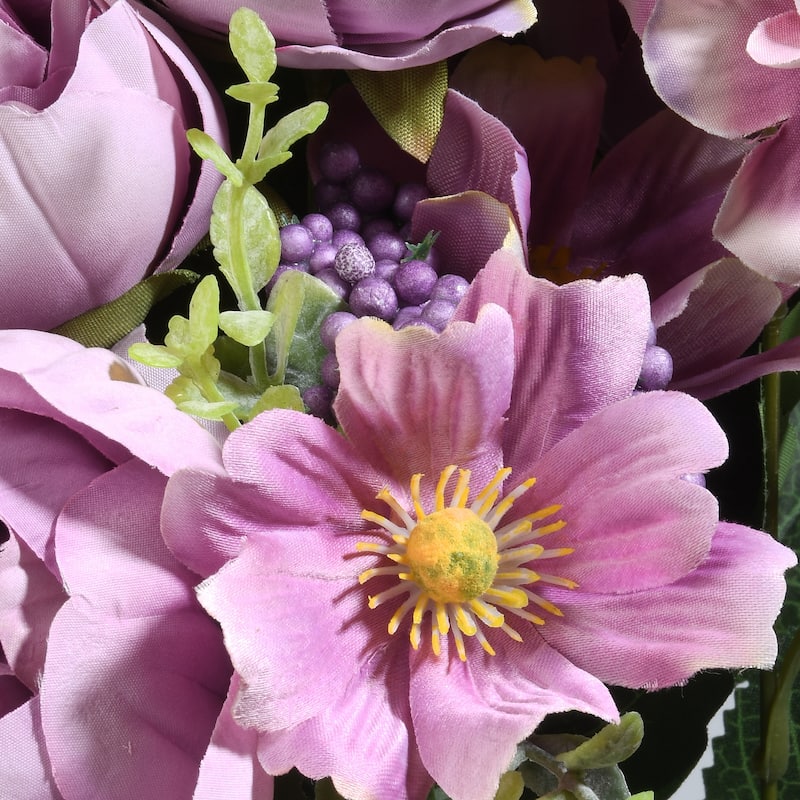 National Tree Company 19 in. Light Purple Rose Bundle