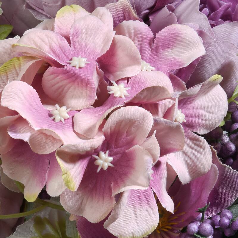 National Tree Company 19 in. Light Purple Rose Bundle