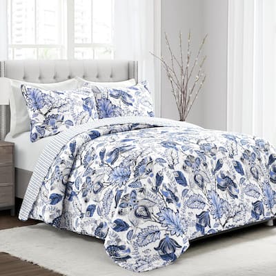 Lush Decor Cynthia Jacobean Cotton 3 Piece Quilt Set