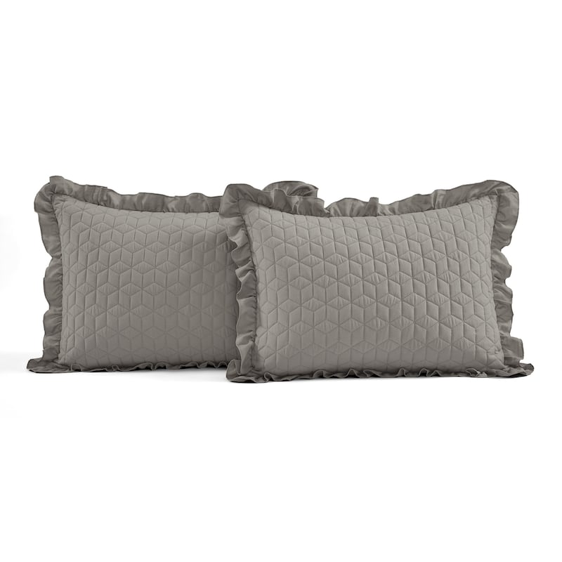 Lush Decor French Country Geo Ruffle Skirt 3-piece Bedspread Set