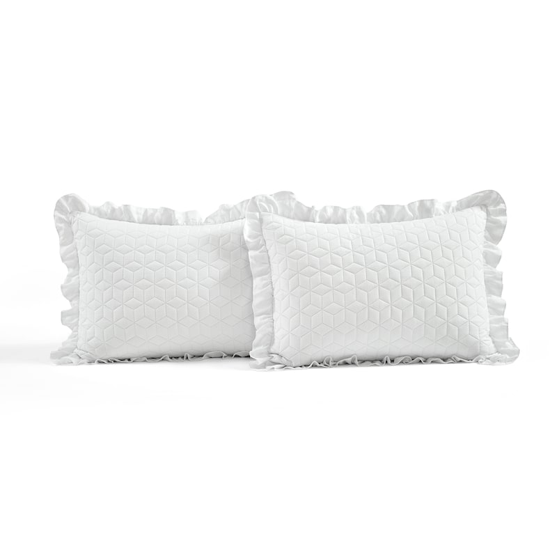 Lush Decor French Country Geo Ruffle Skirt 3-piece Bedspread Set