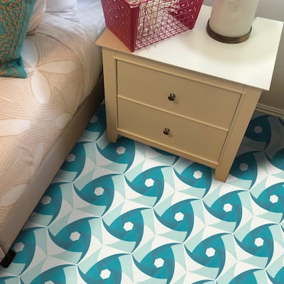 Handmade Menara in Aqua Blue and White Tile (Morocco)