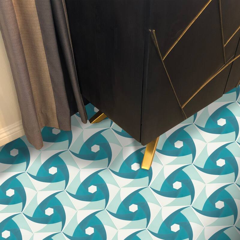 Handmade Menara in Aqua Blue and White Tile (Morocco)