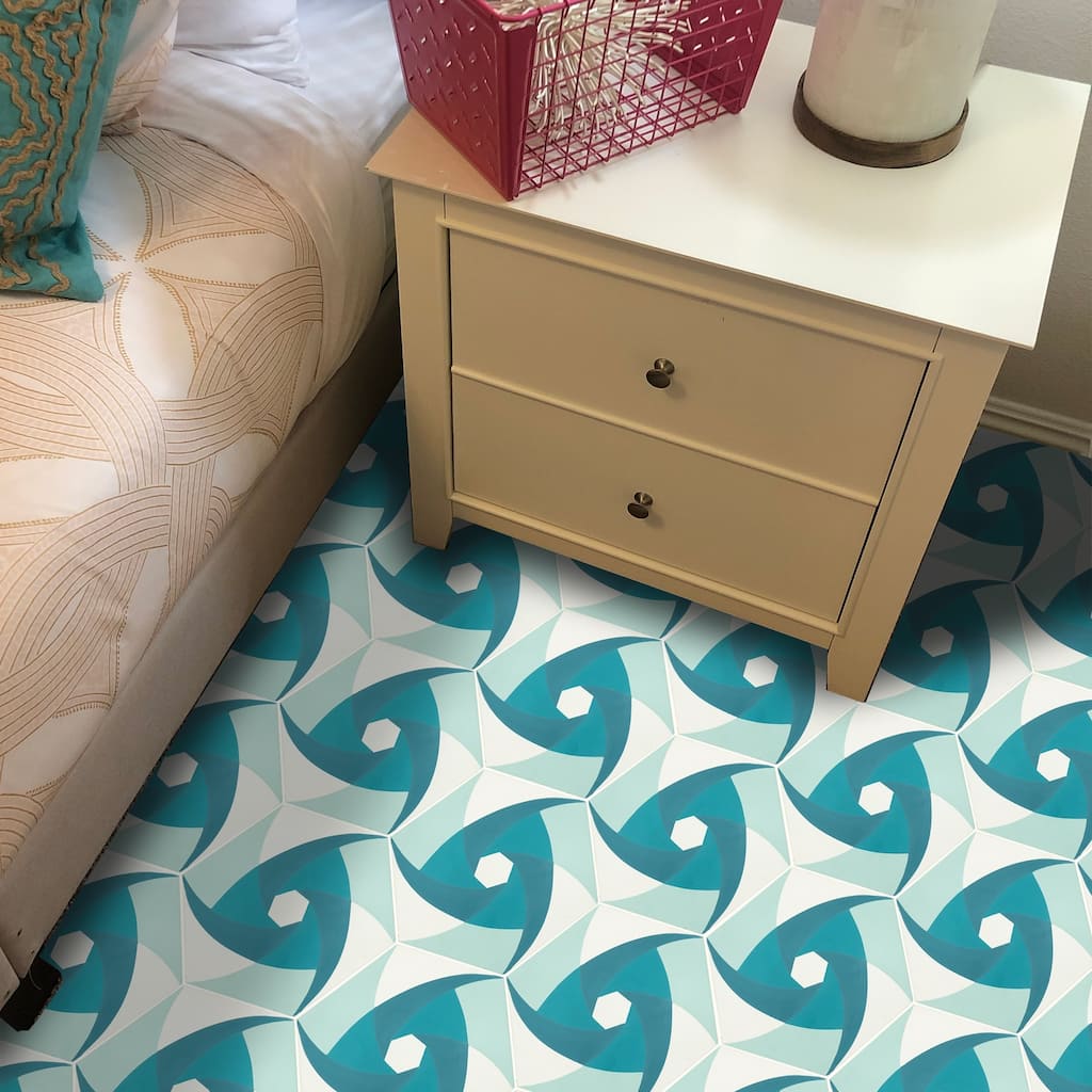 Handmade Menara in Aqua Blue and White Tile (Morocco)