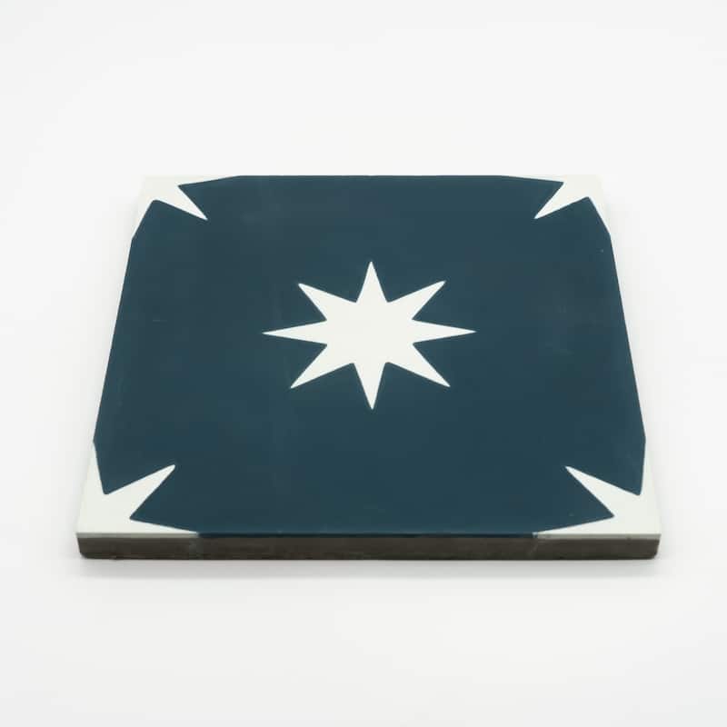 Handmade Venizia in Navy Blue and White Tile (Morocco)