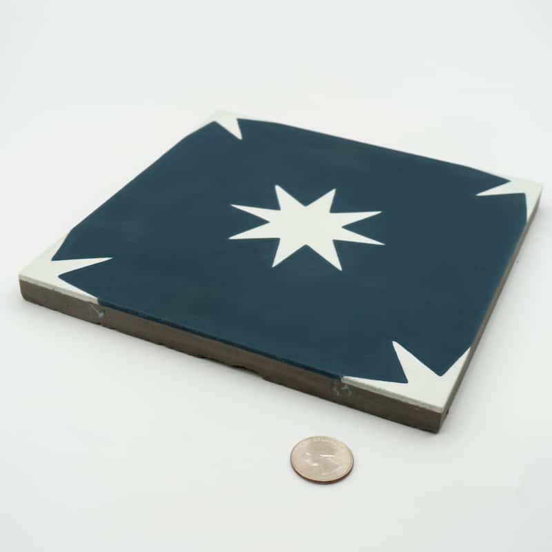 Handmade Venizia in Navy Blue and White Tile (Morocco)