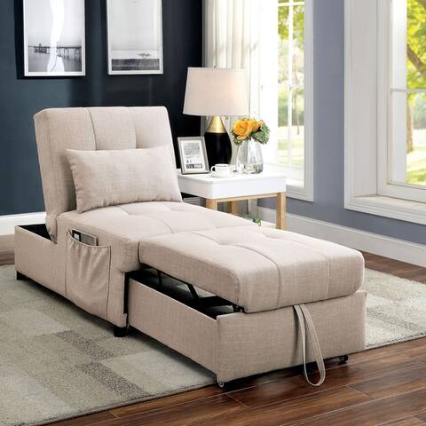 Furniture of America Avita Contemporary Linen Convertible Futon Chair