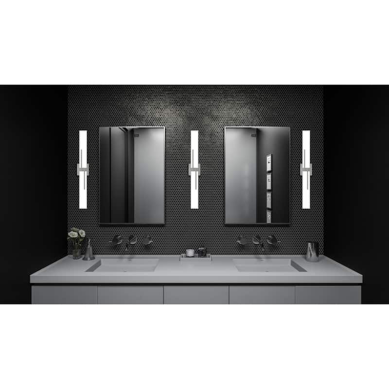 Quoizel Allison Brushed Nickel and Etched White Painted Bath LED Light