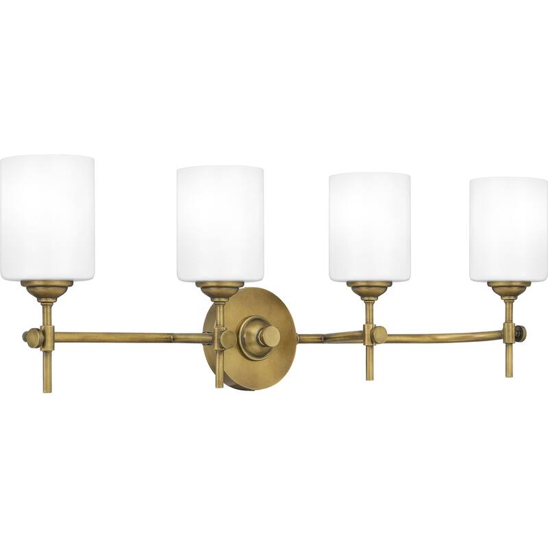 Copper Grove Haano 4-light Weathered Brass and Opal Light Fixture