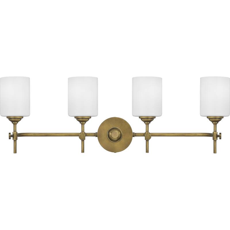 Copper Grove Haano 4-light Weathered Brass and Opal Light Fixture