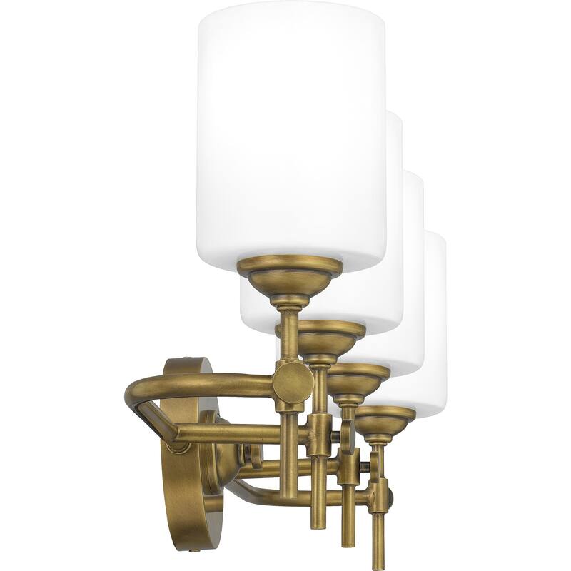 Copper Grove Haano 4-light Weathered Brass and Opal Light Fixture