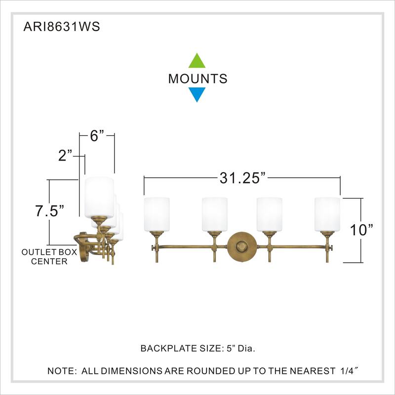 Copper Grove Haano 4-light Weathered Brass and Opal Light Fixture