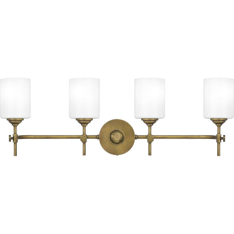 Copper Grove Haano 4-light Weathered Brass and Opal Light Fixture