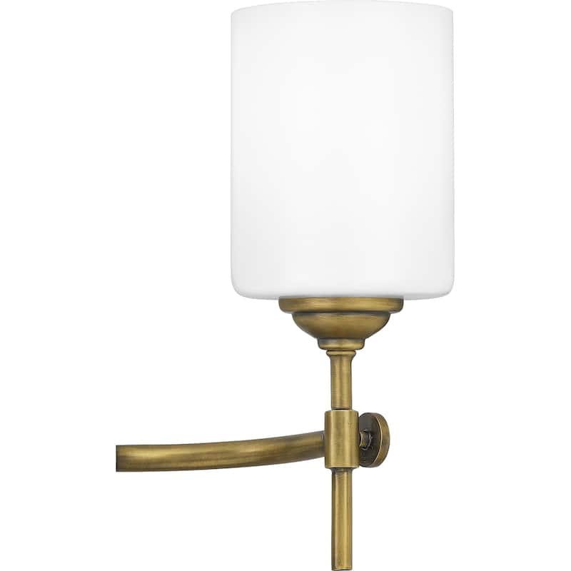 Quoizel Aria Weathered Brass and Opal 2-light Bath Light