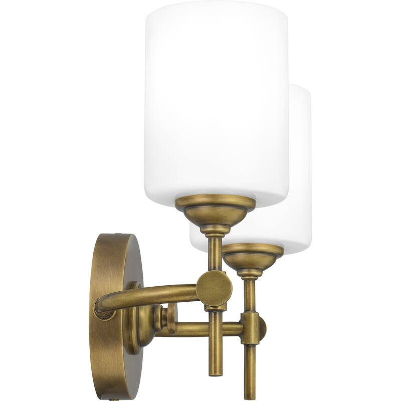 Quoizel Aria Weathered Brass and Opal 2-light Bath Light