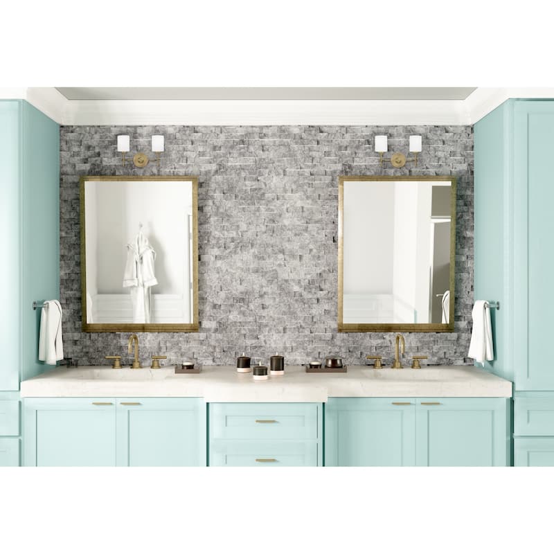 Quoizel Aria Weathered Brass and Opal 2-light Bath Light